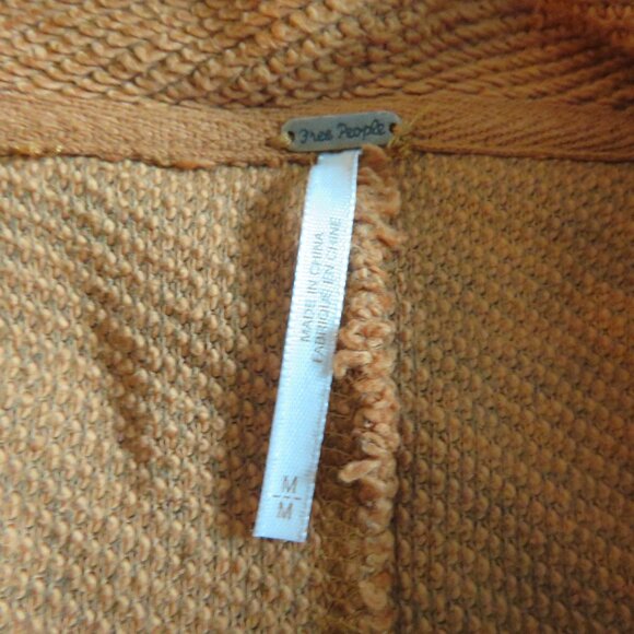 FREE PEOPLE Zoe Oversized Cowl Neck Pullover Gauze Trim Burnt Orange - Size M - Picture 15 of 16